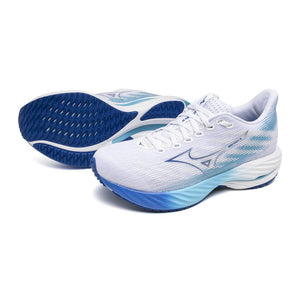 Mizuno Wave Rider 28 (White-Mugen Blue) - Women's