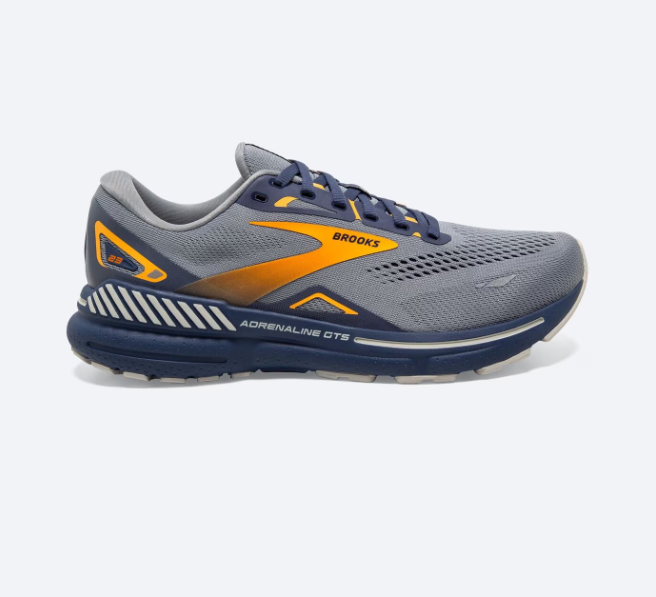 Brooks Adrenaline GTS 23 (Grey/Crown Blue/ Orange) - Men's