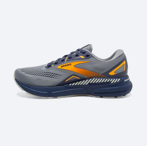 Brooks Adrenaline GTS 23 (Grey/Crown Blue/ Orange) - Men's