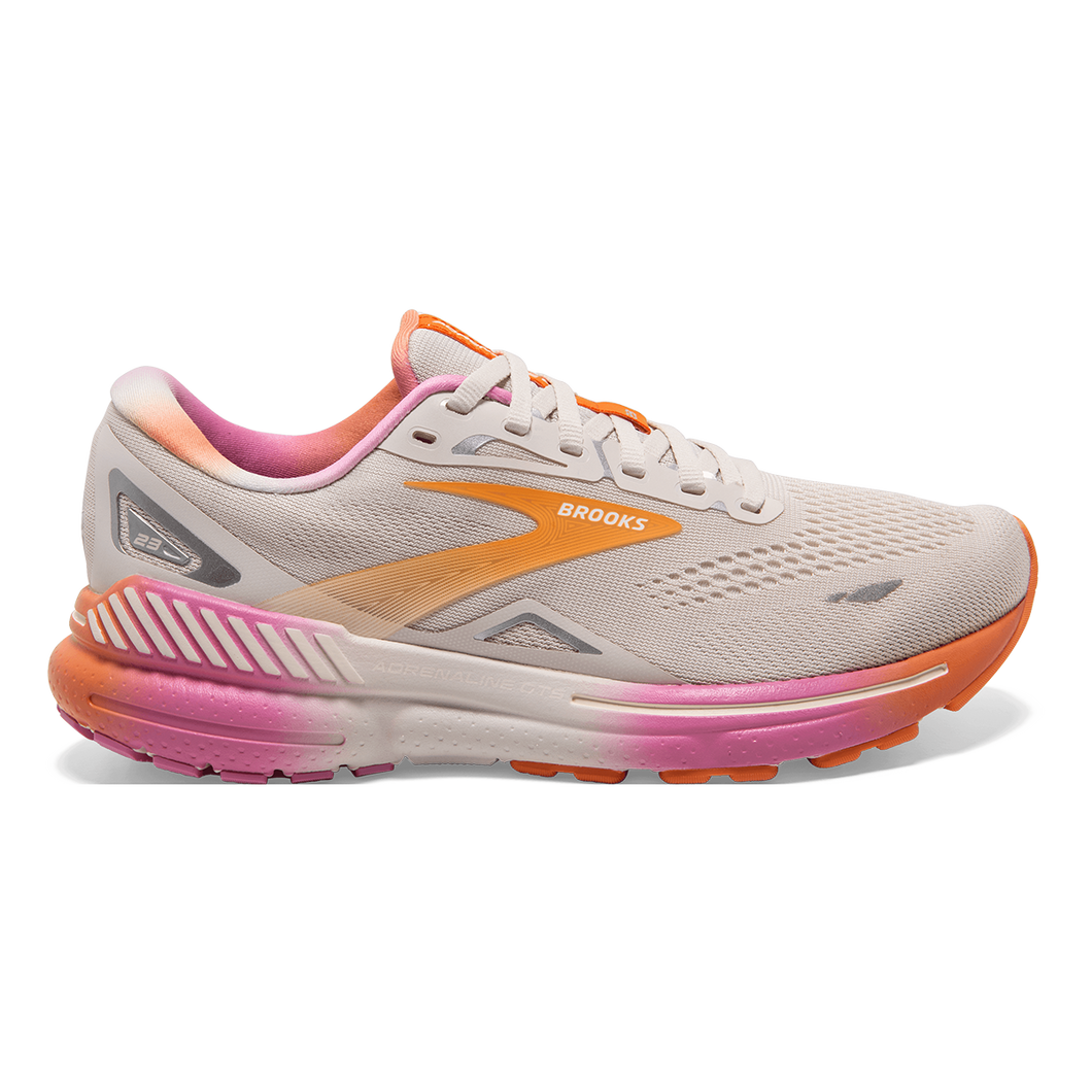 Brooks Adrenaline GTS 23 (White Sand/Sunset/Fuchsia) - Women's