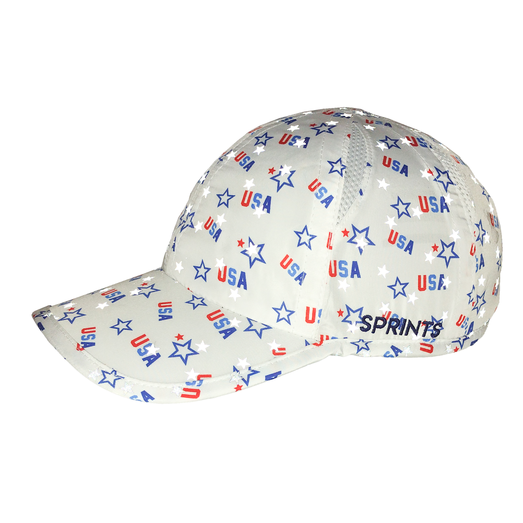 Sprints Unisex Running Hats - USA Flash Reflective Hat