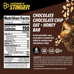 Honey Stinger Organic Snack Bars - Chocolate Chocolate Chip Oat & Honey